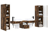 Bathroom Furniture Set 5 pcs Smoked Oak 33 x 34.5 x 160 cm 3406018