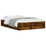 Bed Frame with Drawers without Mattress Smoked Oak 135x190 cm Double 3207312