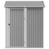 Garden Shed Light Grey 192x152.5x237 cm Galvanised Steel 364530