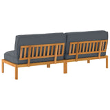 Sofa Set Plain Anthracite 240 x 80 x 69 cm Solid Acacia Wood 3418216