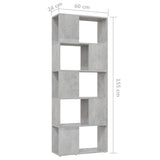 Book Cabinet Room Divider Concrete Grey 60x24x155 cm 809093