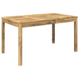 Garden Dinner Table White 141 x 80.5 x 75 cm Solid Acacia Wood 901714