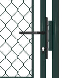 Garden Gate Steel 100x150 cm Green 144405