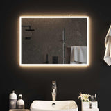 LED Bathroom Mirror Transparent 70 x 50 cm Tempered Glass 42045815