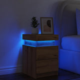 Bedside Cabinet with LED Artisian Oak 35x39x55 cm Engineered Wood 857656