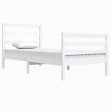 Bed Frame without Mattress White Solid Wood Pine 90x200 cm 3104992