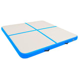 Inflatable Gymnastics Mat with Pump 200x200x15 cm PVC Blue 92698
