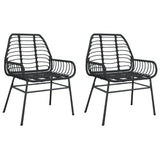 Garden Chairs 2 pcs Black Poly Rattan 369091