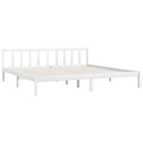 810103 Bed Frame without Mattress White Solid Wood 200x200 cm