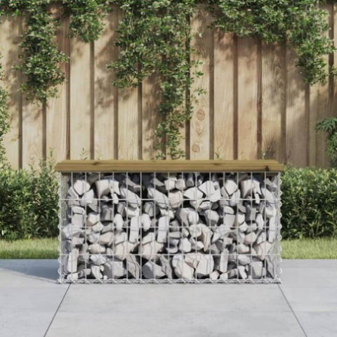 ZNTS Garden Bench Gabion Design 83x31.5x42 cm Impregnated Wood Pine 834349