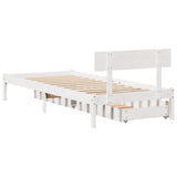 Bed Frame without Mattress White 100x200 cm Solid Wood Pine 3301511