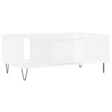 Coffee Table High Gloss White 90x50x36.5 cm Engineered Wood 830590