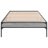 ZNTS Bed Frame Grey Sonoma 100x200 cm Engineered Wood and Metal 845029