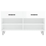 Shoe Bench High Gloss White 102x35x55 cm Engineered Wood 829734