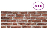 Wall Panels 10 pcs 100 x 50 cm Dark Brown and White EPS Foam 42046090