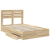 Storage Bed with Drawer Sonoma Oak 120 x 200 cm Engineered Wood 3411580