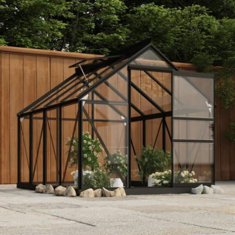 ZNTS Greenhouse Replacement Frame Anthracite 155x103x191 cm Aluminium 316506