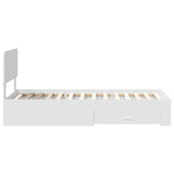 Bed Frame with Headboard White 75 x 190 cm Engineered Wood 3412436