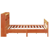Bookcase Bed without Mattress Wax Brown 200x200cm Solid Wood Pine 3323016