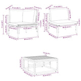 Garden Sofa Set with Cushion 8 pcs Black Steel 3378983