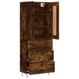Highboard Smoked Oak 69,5x34x180 cm Engineered Wood 3199782