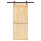 Sliding Door NARVIK Natural and Black 85 x 210 cm 3445253