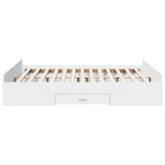 Bed Frame with Drawers without Mattress White 150x200 cm King Size 3280286