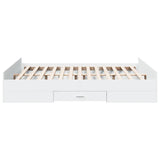Bed Frame with Drawers without Mattress White 150x200 cm King Size 3280286
