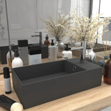 Bathroom Sink with Overflow Ceramic Dark Grey 146994