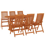 Garden Dining Set Reddish-brown Solid eucalyptus wood 7 Piece Set 3087339