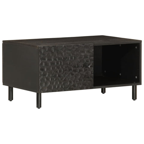 ZNTS Coffee Table Black 80x50x40 cm Solid Wood Mango 356823