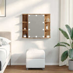 ZNTS Mirror Cabinet with LED Artisan Oak 70x16.5x60 cm 857004