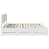 Bed Frame with Drawer White 200 x 200 cm Engineer Wood 3407949
