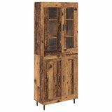 Highboard 2 pcs Old Wood Engineered Wood and Glass 3415789