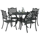 Garden Dining Set 5 pcs Black Aluminium 3334693
