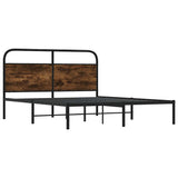 Bed Frame Without Mattress 135x190 cm Double Smoked Oak Engineered Wood 4100208