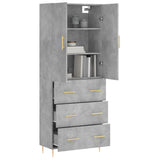 Highboard Concrete Grey 69.5x34x180 cm Engineered Wood 3195839