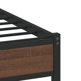 Metal Bed Frame without Mattress Brown Oak 150x200 cm 4007924