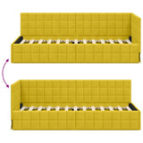 Corner Bed Frame with Headboard Yellow 80 cm x 200 cm Velvet 42016374