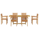 Garden Dining Set 7 pcs Brown Solid Teak Wood 3375778