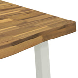 110 x 55 x 75 cm Solid Acacia Wood White Rectangular 937480