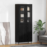 Highboard 2 pcs Black Oak Engineered Wood 3416088