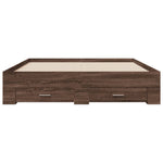 ZNTS Bed Frame with Drawers Brown Oak 160x200 cm Engineered Wood 3280376