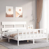 Bed Frame without Mattress White 160x200 cm Solid Wood Pine 3193282