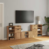 5 Piece TV Units with Storage "ODDA" Solid Wood Pine 3365368