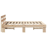 Bed Frame with Headboard Natural 160 x 200 cm Solid Pine Wood 872434