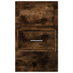 ZNTS Wall-mounted Bedside Cabinets with LED Lights 2 pcs Smoked Oak 848166