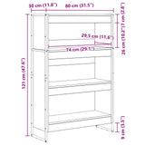 Book Cabinet Sonoma 80 x 30 x 121 cm Engineered Wood 886415