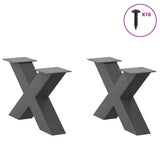 Coffee Table Legs X-Shaped 2 pcs Anthracite 50x cm Steel 4012938