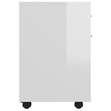 Rolling Cabinet High Gloss White 45x38x54 cm Engineered Wood 808446